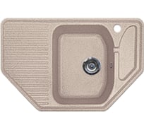 Угловая двухсекционная мойка GRANSTONES 797x500  мм, песочный GS-10-302