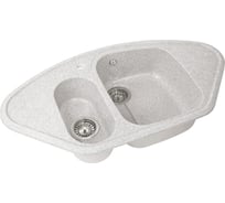 Угловая двухсекционная мойка GRANSTONES 945x495 мм, серый GS-14-310