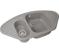 Угловая двухсекционная мойка GRANSTONES 945x495 мм, темно-серый GS-14-309