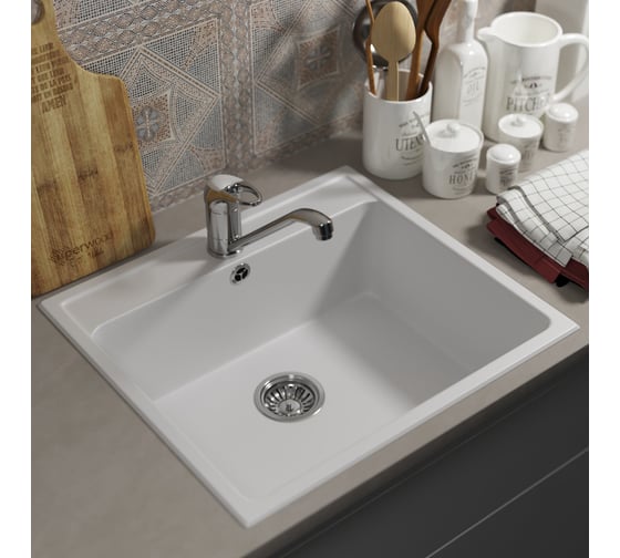 Кухонная мойка uperwood из искусственного камня UPD-104_прямоугольная, цвет туман 391020208