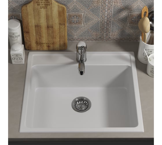 Кухонная мойка uperwood из искусственного камня UPD-104_прямоугольная, цвет туман 391020208
