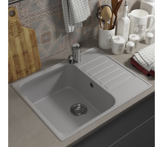 Кухонная мойка uperwood из искусственного камня UPD-202_прямоугольная, цвет дым 391020213