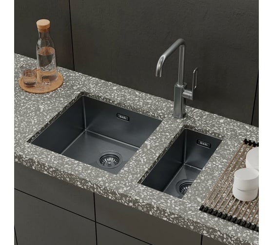 Мойка IDDIS Edifice нержавеющая сталь, универсального монтажа, графит 210x440 EDI21G0i77