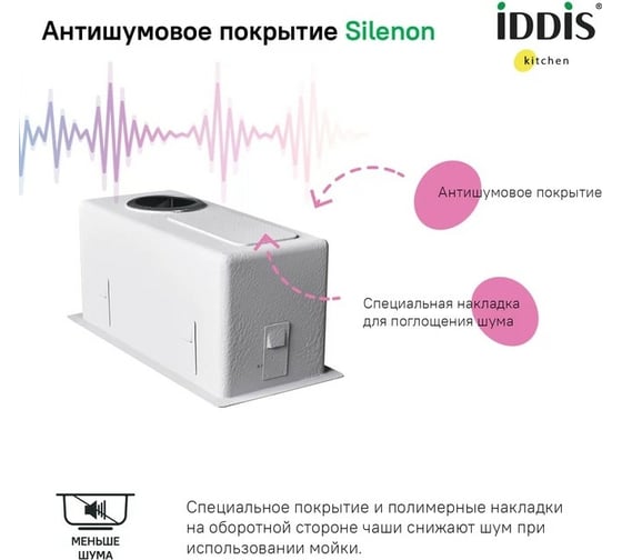 Мойка IDDIS Edifice нержавеющая сталь, универсального монтажа, графит 210x440 EDI21G0i77