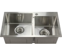 Врезная мойка MELANA Profline 3.0/220, сатин, 2 чаши, прямоугольная S7240H сатин