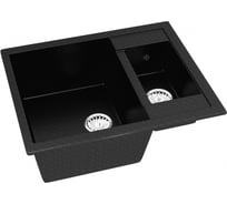 Мойкa MIXLINE двухчашевая, ультра-черная 344, 485x600x190 мм ML-GM21 547598