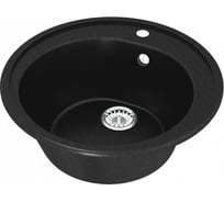 Мойкa MIXLINE круглая, ультра-черная 344, 500 мм, глубина чаши 180 ML-GM11 547588