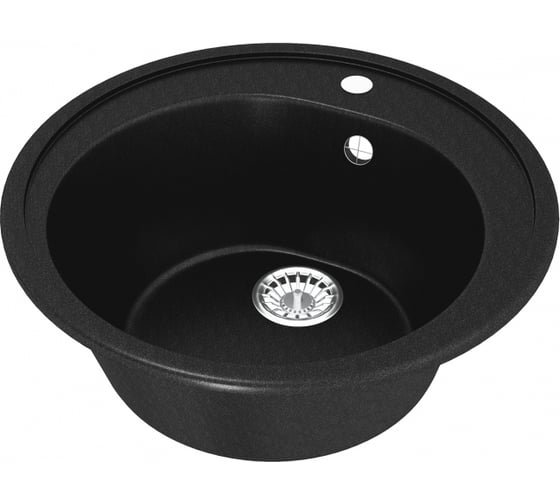 Мойкa MIXLINE круглая, ультра-черная 344, 500 мм, глубина чаши 180 ML-GM11 547588 1