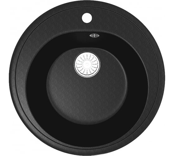 Мойкa MIXLINE круглая, ультра-черная 344, 500 мм, глубина чаши 180 ML-GM11 547588