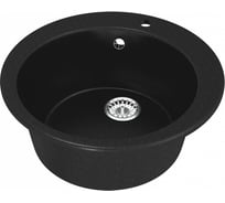 Мойкa MIXLINE круглая, ультра-черная 344, 495 мм глубина чаши 190 ML-GM13 547590