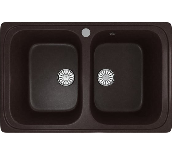 Мойкa MIXLINE двухчашевая, шоколад 345, 495x775x200 мм ML-GM23 547617