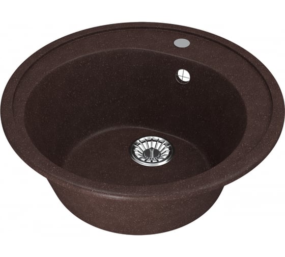 Мойкa MIXLINE круглая, шоколад 345, 500 мм глубина чаши 180 ML-GM11 547528 1