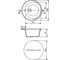 Мойкa MIXLINE круглая, шоколад 345, 500 мм глубина чаши 180 ML-GM11 547528 4