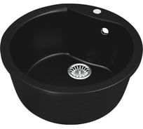 Мойка MIXLINE ML-GM12 круглая, ультра-черная 344, 480 мм глуб. чаши 210 547589