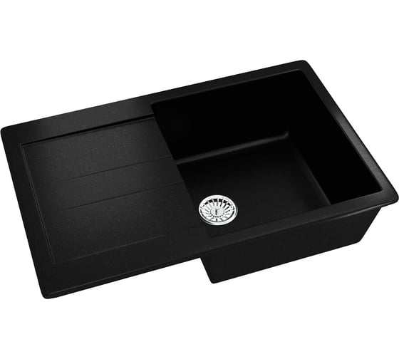 Мойка MIXLINE ML-GM31 с крылом, ультра-черная 344, 495х770х190мм 547607 1
