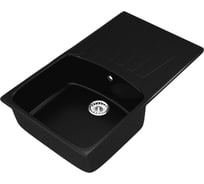 Мойка MIXLINE ML-GM20 с крылом, ультра-черная 344, 480х830х190мм 547597