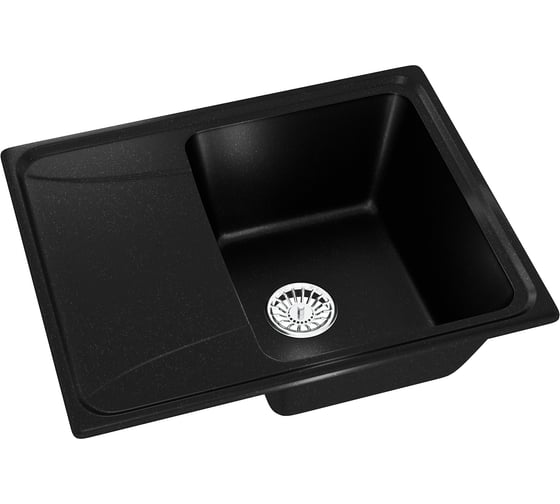 Мойка MIXLINE ML-GM26 с крылом, ультра-черная 344, 470х580х190 мм 547605 1