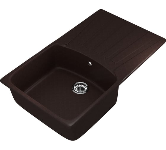 Мойка MIXLINE ML-GM20 с крылом, шоколад 345, 480х830х190 мм 547614 1