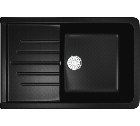 Мойка MIXLINE ML-GM19 с крылом, ультра-черная 344, 495х750х200 мм 547596