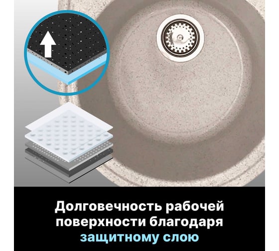 Мойка из искусственного камня AV Engineering Rio гранит AV580450RGTA