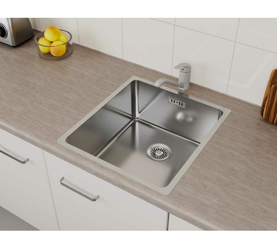 Врезная кухонная мойка GreenStone нержавеющая сталь GS 450.12K