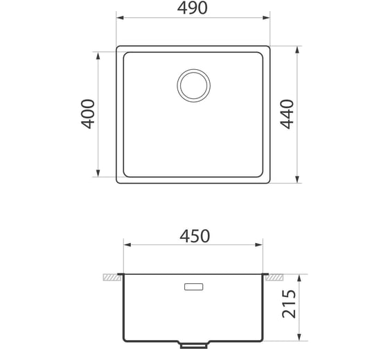 Врезная кухонная мойка GreenStone нержавеющая сталь GS 451.10K