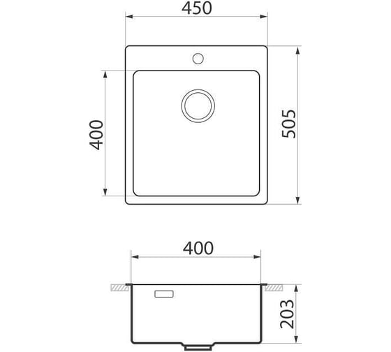 Врезная кухонная мойка GreenStone нержавеющая сталь GS 450.505.12K