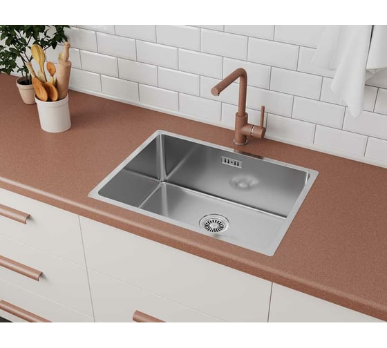 Врезная кухонная мойка GreenStone нержавеющая сталь GS 550.12K