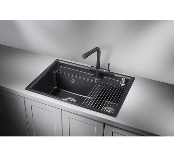 Кухонная мойка GRANULA KS-7302 ЧЕРНЫЙ
