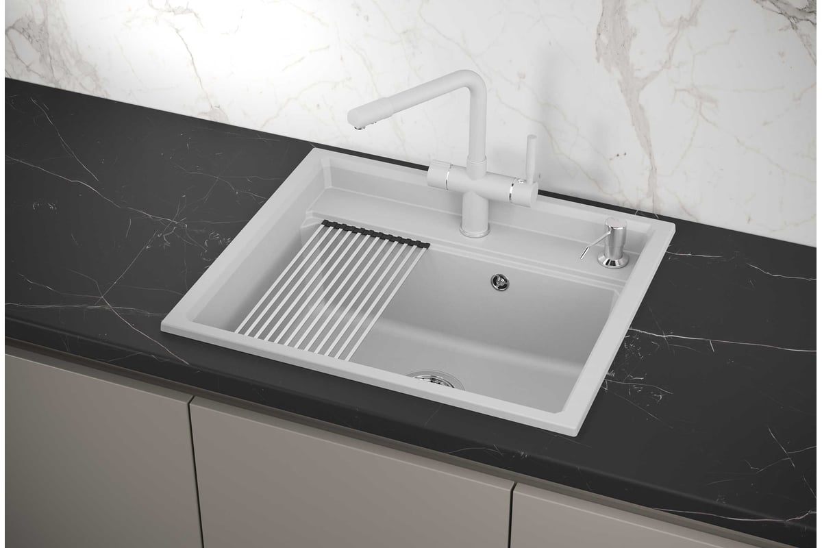 Кухонная мойка из кварца GRANULA KS-6003 АРКТИК - выгодная цена, отзывы ...