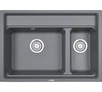 Кухонная мойка GRANULA KS-7302 АЛЮМИНИУМ