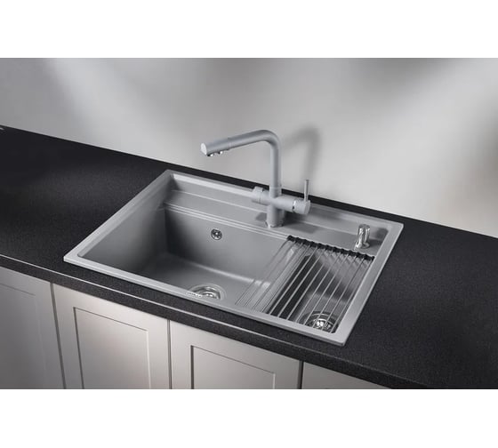 Кухонная мойка GRANULA KS-7302 АЛЮМИНИУМ
