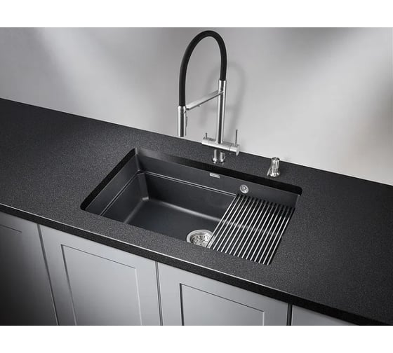 Кухонная мойка GRANULA KS-7303U ШВАРЦ