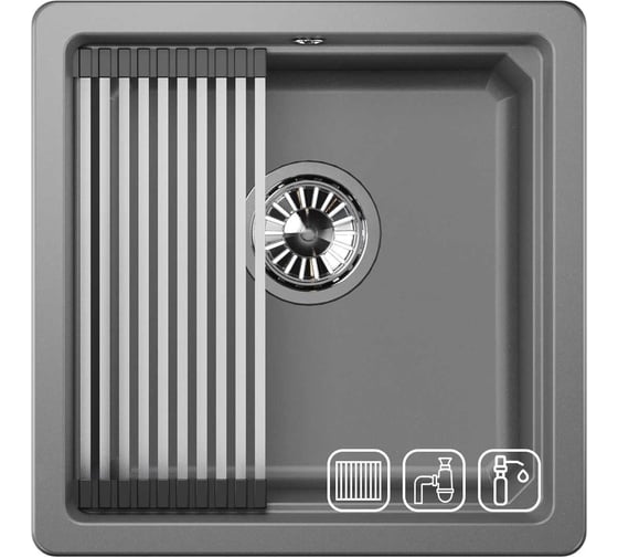 Кухонная мойка GRANULA KS-4501U АЛЮМИНИУМ