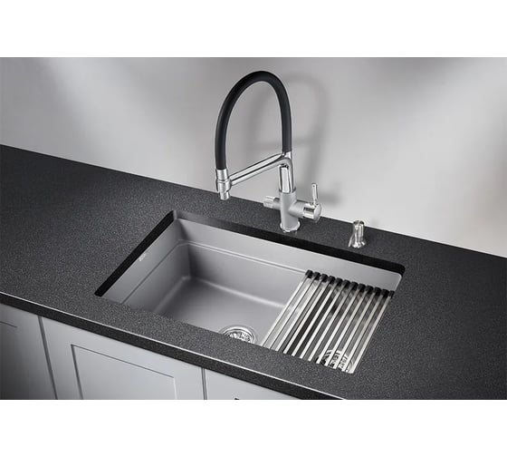 Кухонная мойка GRANULA KS-7304U АЛЮМИНИУМ