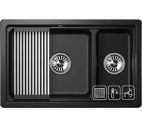 Кварцевая мойка для кухни GRANULA KS- 7304U, ШВАРЦ