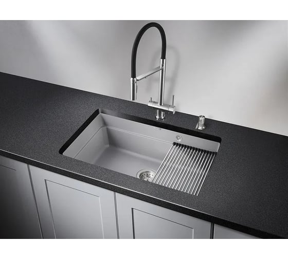 Кухонная мойка GRANULA KS-7303U АЛЮМИНИУМ