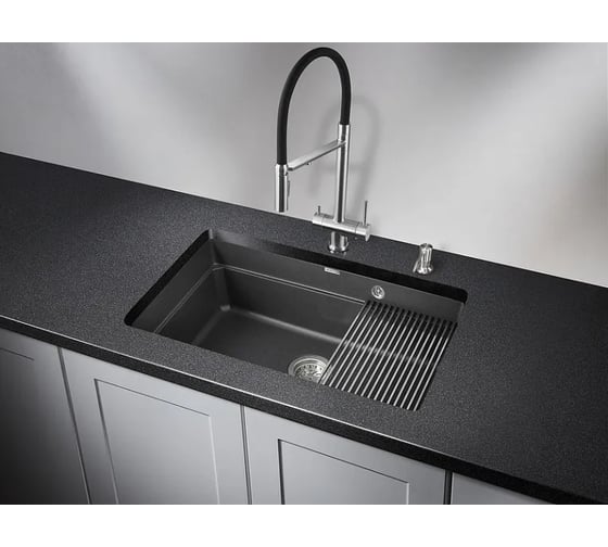 Кухонная мойка GRANULA KS-7303U ЧЕРНЫЙ