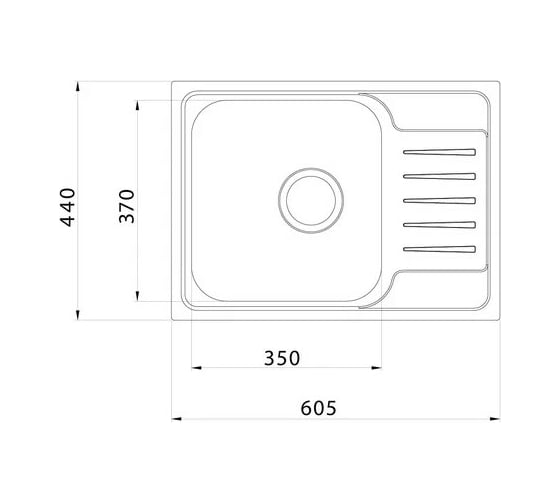 Мойка IDDIS Sound нержавеющая сталь, шелк, с крылом, 605x440x180 SND60SDi77