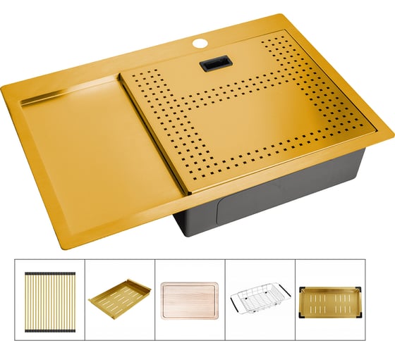 Мойка для кухни ZorG с накладкой ZM N-7852-R BRONZE