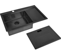 Мойка для кухни ZorG с накладкой ZM N-7852-L GRAFIT