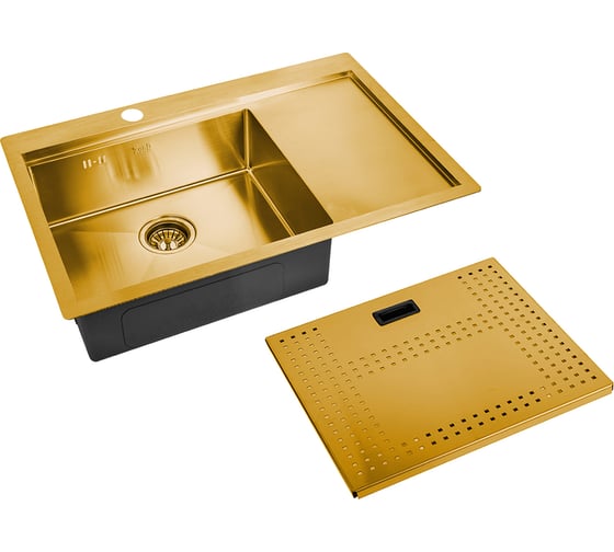Мойка для кухни ZorG с накладкой ZM N-7852-L BRONZE