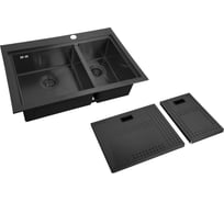 Мойка для кухни ZorG с накладкой ZM N-78-2-52-L GRAFIT