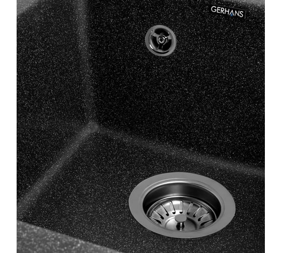 Комплект кухонная мойка GERHANS a 10 22 черный (беларусь) со смесителем w4998-4-22 A10-22/311-11-24/W4998-4-22