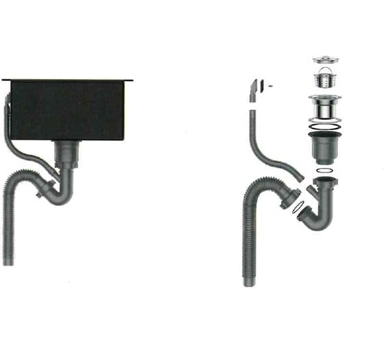 Комплект кухонная мойка со смесителем GERHANS из нержавеющей стали K35044/K4399A-9