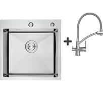 Комплект кухонная мойка со смесителем GERHANS из нержавеющей стали K35050/K4855A-9