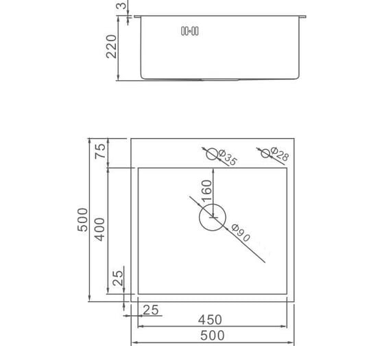 Комплект кухонная мойка со смесителем GERHANS из нержавеющей стали K35050/K4855A-9