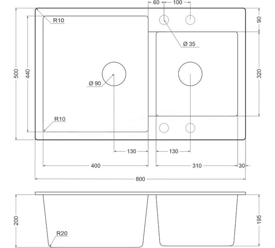 Мойка EMAR EMQ-2800.Q Алмаз