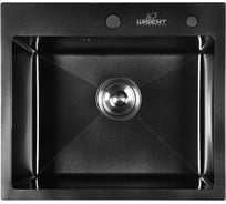 Комплект мойка для кухни из нержавеющей стали WISENT с pvd покрытием с раздвижным коландером, дозатором и смесителем ws5044b (50x44см) /WGER010 WS35044B/WGER019B/W405B/W302644B/W4998-4-U