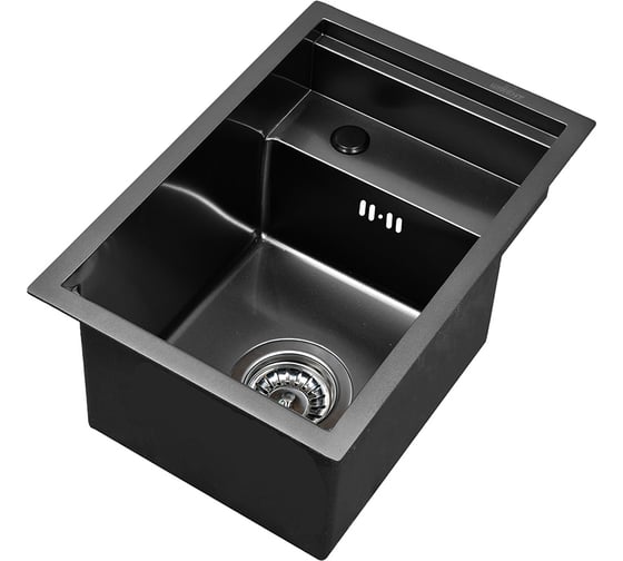 Кухонная мойка из нержавеющей стали WISENT с pvd покрытием wxs33045b (45x30) WS33045B/WGER019B